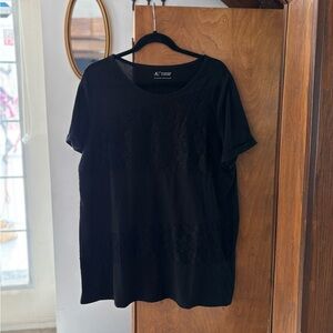 Pennington's DC Jeans Black T-Shirt With Lace Details Size 0X